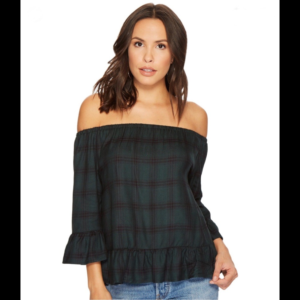 PLAID OFF THE SHOULDER TOP by BB DAKOTA